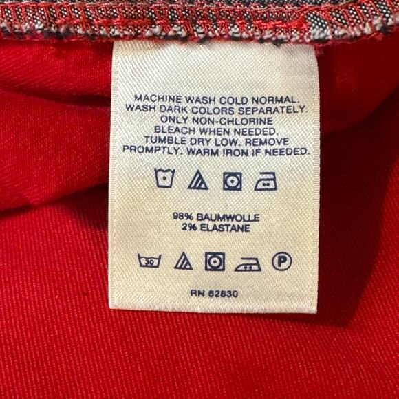 Lands End Size 16 Red Mid Rise Trouser Leg Chico Pants Trousers - Picture 7 of 8